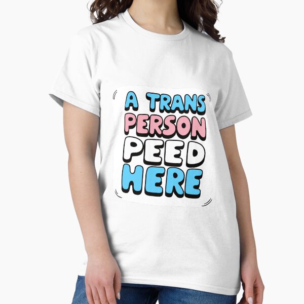 Item preview, A Trans Person Peed Here Trans Flag Awareness Design designed and sold by spooniecentral.