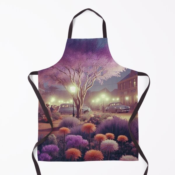 Item preview, 1960s Windhoek Night – AI Colorful Artwork with Purple and Orange Lights for Clothing and Accessories for Plant Lovers designed and sold by knalpot-design.