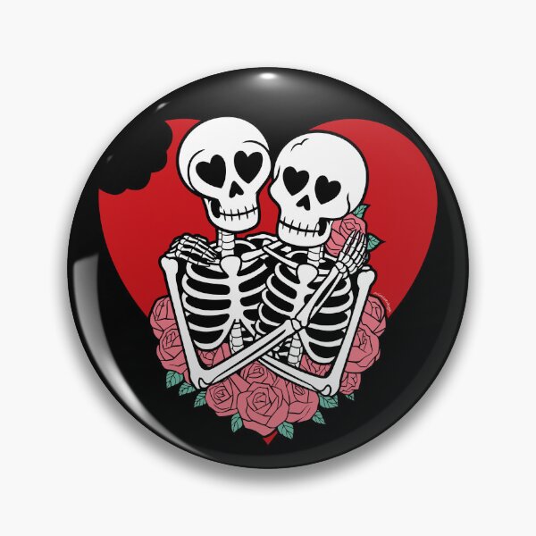 Item preview, Cannibal Couple Skeletons Heart and Roses designed and sold by orionlodubyal.