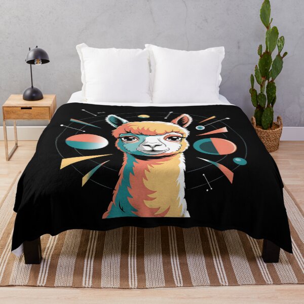 Item preview, Smiling Alpaca With Big Eyes Abstract Geometric Shapes designed and sold by SurrealArtSzysz.