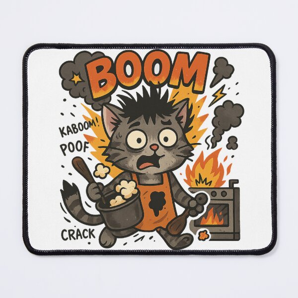 Item preview, Boom Cat Chaos – Funny Explosion Cartoon designed and sold by 奇0904.