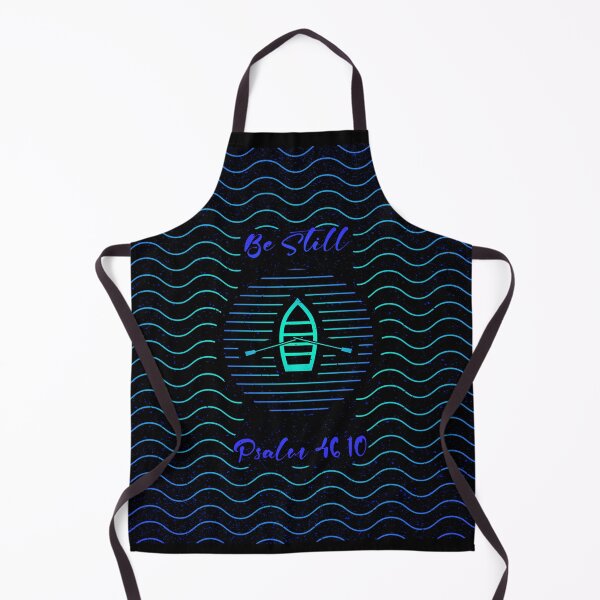 Item preview, Be Still – Christian Abstract Boat in Stormy Sea Design | Bible verse Psalm 46:10 inspired minimal art | Blue Green designed and sold by ZechJohnRB.