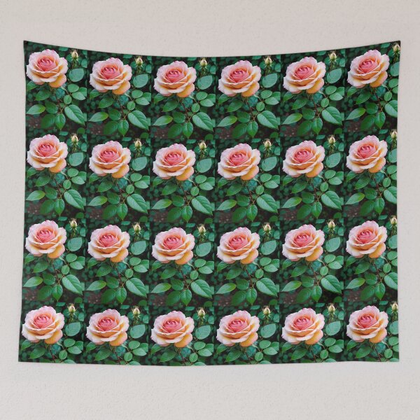 Item preview, Stunning Leafy Pink Rose In Full Bloom  designed and sold by CarrollGene.