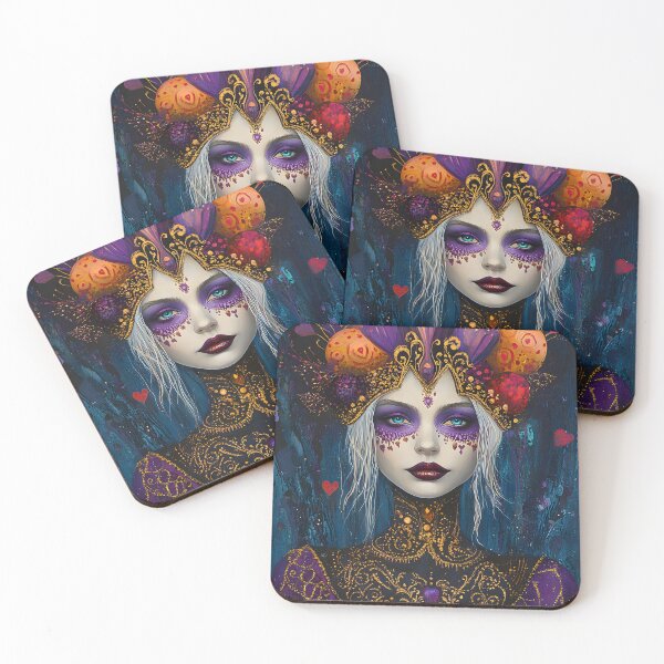 Item preview, Enigmatic Elegance: Vibrant Masked Figure Artistry designed and sold by Artessie.