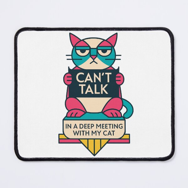 Artikelvorschau, Ich kann nicht sprechen. Ich bin gerade in einer intensiven Begegnung mit meiner Katze! – Laptop Skin für Katzenliebhaber – Minimalistisches Humor-Design entworfen und verkauft von JustMeditateIt.