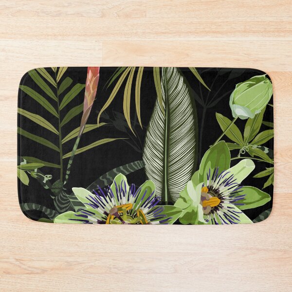 Item preview, Seamless tropical palm leaves, Passiflora flowers. Jungle leaves  floral pattern background. designed and sold by MatyKotiv.