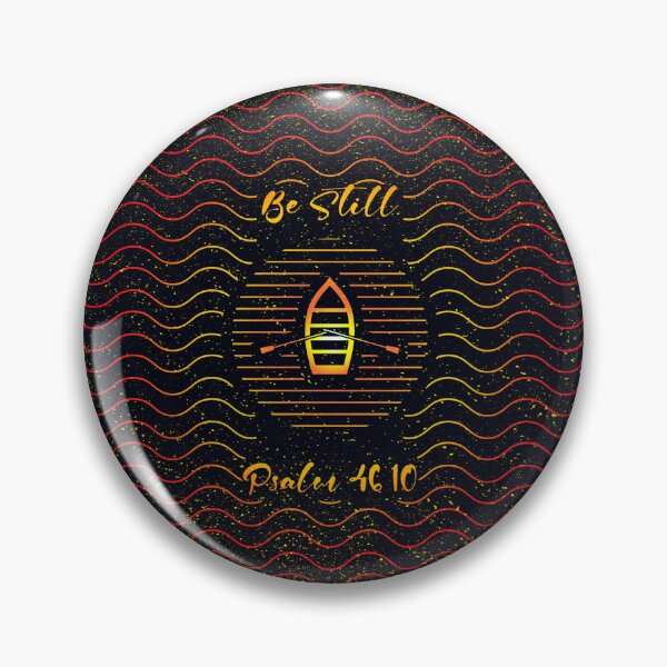 Item preview, Be Still – Christian Abstract Boat in Stormy Sea Design | Bible verse Psalm 46:10 inspired minimal art | Red Orange Warm color version designed and sold by ZechJohnRB.