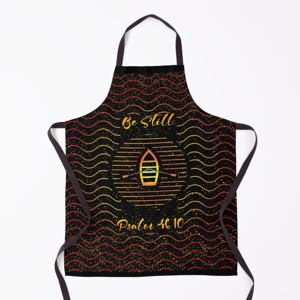 Item preview, Be Still – Christian Abstract Boat in Stormy Sea Design | Bible verse Psalm 46:10 inspired minimal art | Red Orange Warm color version designed and sold by ZechJohnRB.