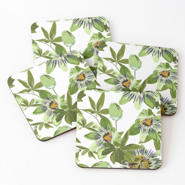 Item preview, Seamless tropical palm leaves, Passiflora flowers. Jungle leaves  floral pattern background. designed and sold by MatyKotiv.