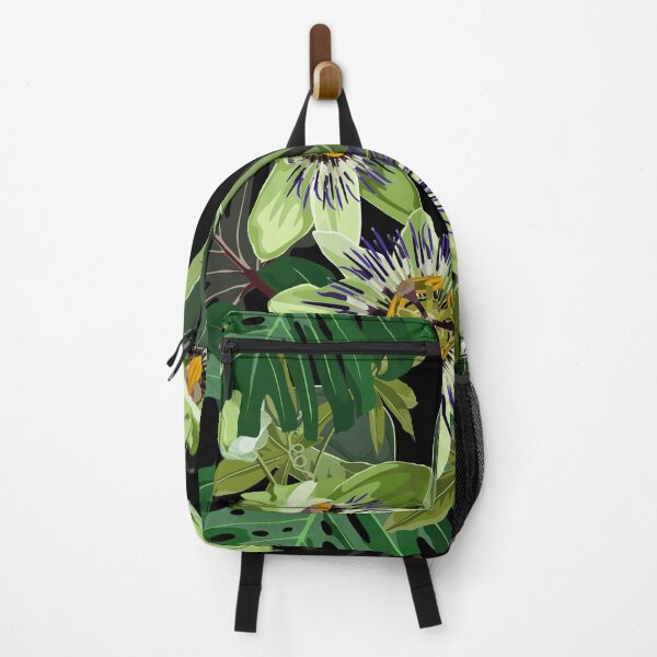 Item preview, Seamless tropical palm leaves, Passiflora flowers. Jungle leaves floral pattern background. designed and sold by MatyKotiv.