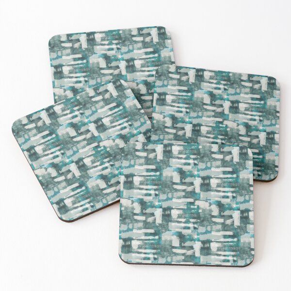 Aperçu de l'œuvre Pinceau art textile bleu vert créée et vendue par Alessandro Remo Mazzoni Remotextiles.