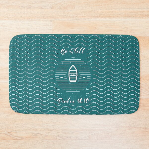 Item preview, Be Still – Christian Abstract Boat in Stormy Sea Design | Bible verse Psalm 46:10 inspired minimal art | white designed and sold by ZechJohnRB.