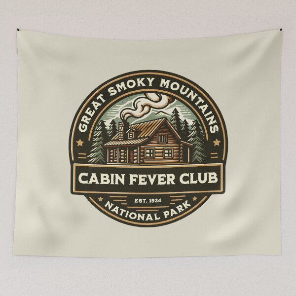 Item preview, Cabin Fever Club – Great Smoky Mountains Vintage Badge designed and sold by KZbubble.