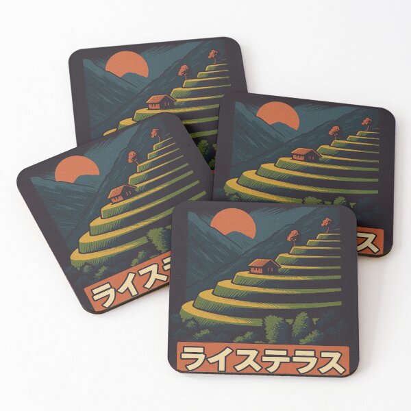 Item preview, Sunset Over Japanese Rice Terraces  designed and sold by NexAesthetic.