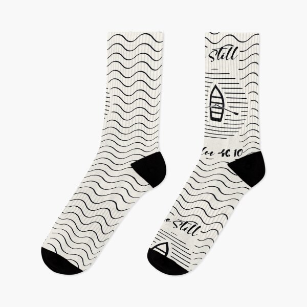 Item preview, Be Still – Christian Abstract Boat in Stormy Sea Design | Bible verse Psalm 46:10 inspired minimal art | Black designed and sold by ZechJohnRB.
