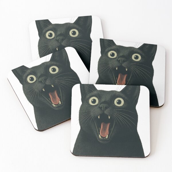 Item preview, Shocked black cat designed and sold by Kunst-Shirt.