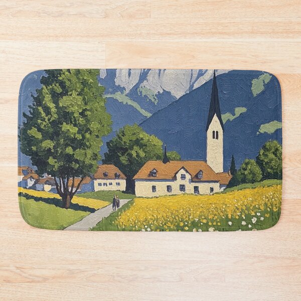 Item preview, Liechtenstein landscape | Post-impressionist painting style designed and sold by ComicsFactory.