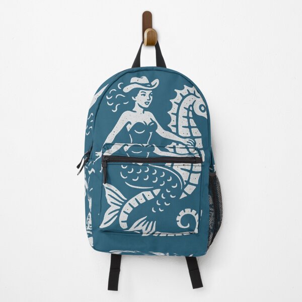 Item preview, Cowgirl Mermaid Riding Seahorse  designed and sold by CreepyCornerArt.