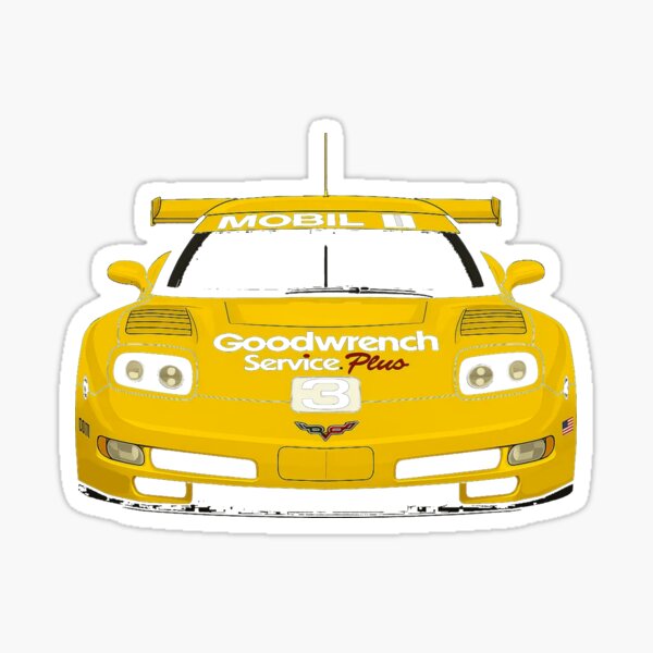 Item preview, C5R Corvette Front View Art – #3 Yellow Racing Livery  designed and sold by TheArtOfCar.