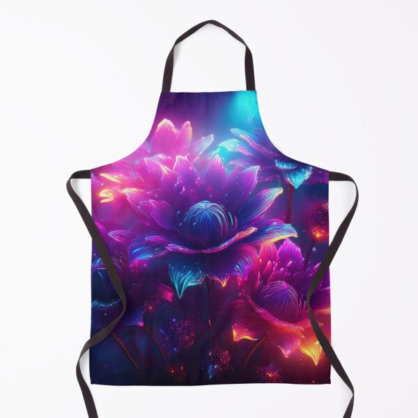Item preview, Pink blue neon flowers at night designed and sold by Design your dreams.