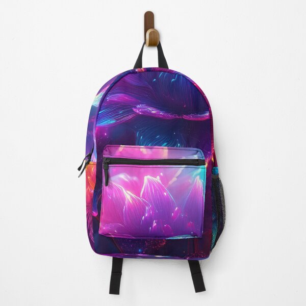 Item preview, Pink blue neon flowers at night designed and sold by Design your dreams.