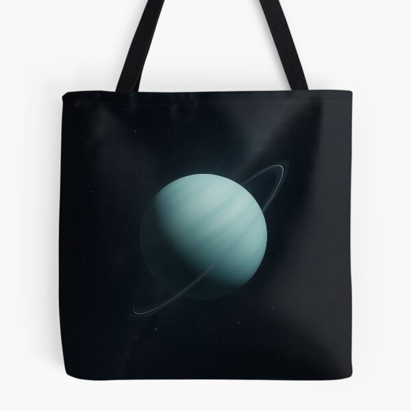 Aperçu de l'œuvre Illustration réaliste de la planète Uranus – Géante gazeuse inclinée avec anneaux créée et vendue par PrometheusStyle.