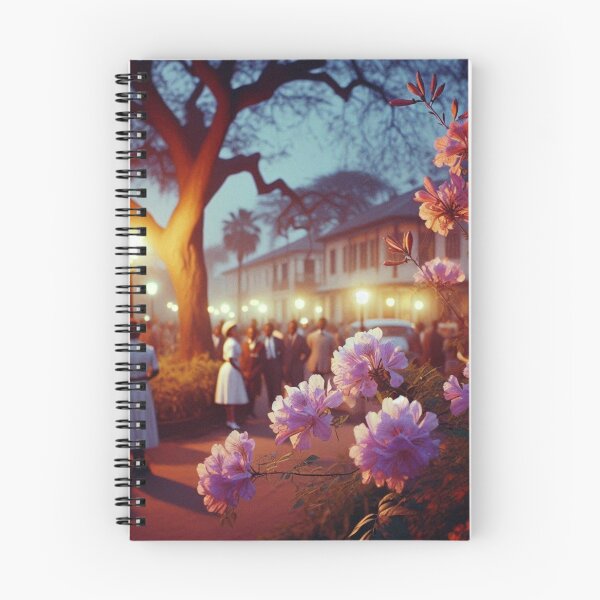 Item preview, 1960s Bulawayo Night – AI Colorful Artwork with Purple and Orange Glow for Clothing and Accessories for Plant Lovers designed and sold by knalpot-design.