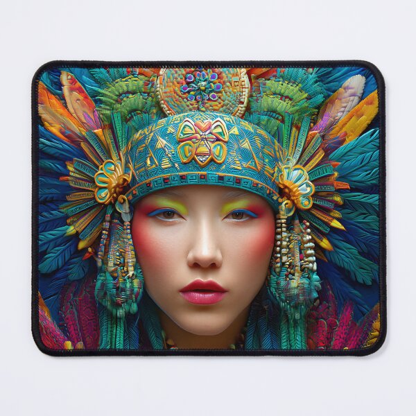 Item preview, Vibrant Tribal Headdress with Intricate Feather Design designed and sold by Artessie.