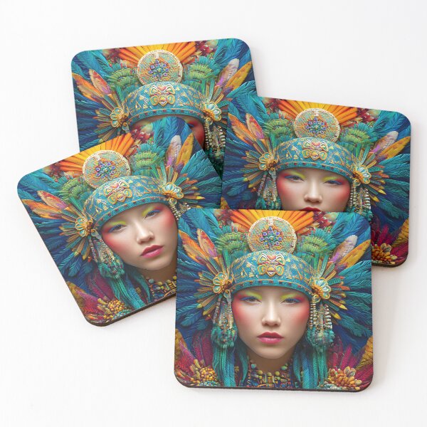 Item preview, Vibrant Tribal Headdress with Intricate Feather Design designed and sold by Artessie.