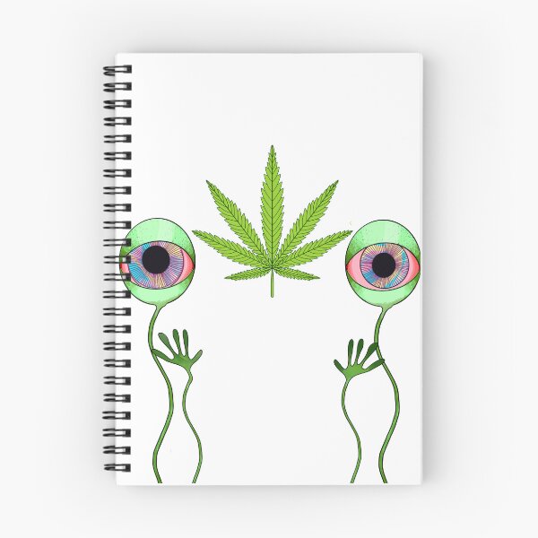 Item preview, Funny Green Sativa Gardening Leaf with Alien Eyes designed and sold by Doodle & Wheel.
