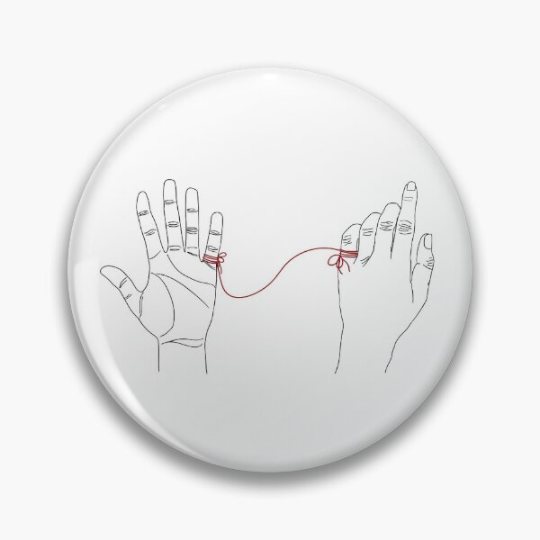 Item preview, Red String of Fate Hands Line Art Drawing designed and sold by melfaz.