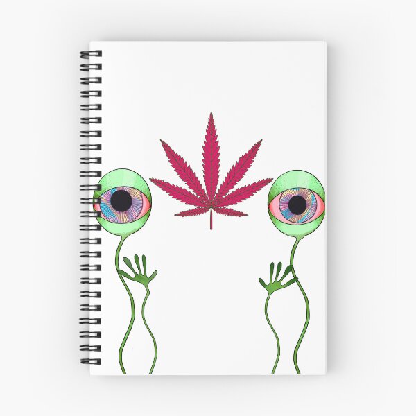 Artikelvorschau, Lustiges rosa Sativa-Gartenblatt mit außerirdischen Augen entworfen und verkauft von Doodle & Wheel.