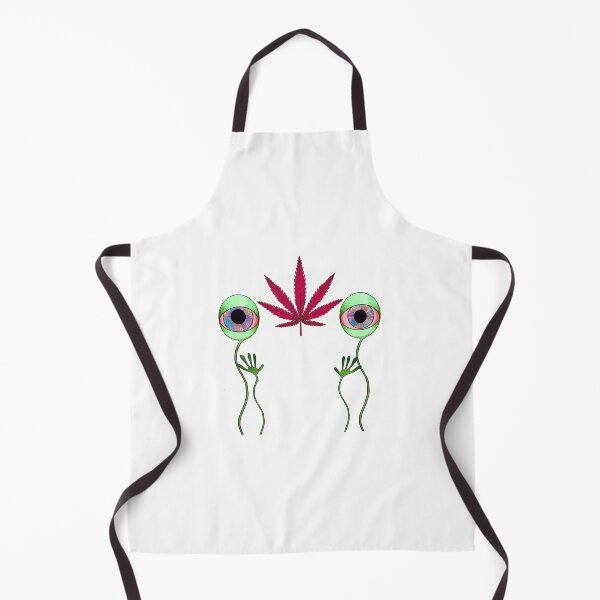 Item preview, Funny Pink Sativa Gardening Leaf with Alien Eyes designed and sold by Doodle & Wheel.