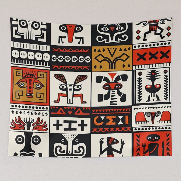 Item preview, Bold African Tribal Symbolism #3 designed and sold by BoBiloArt.