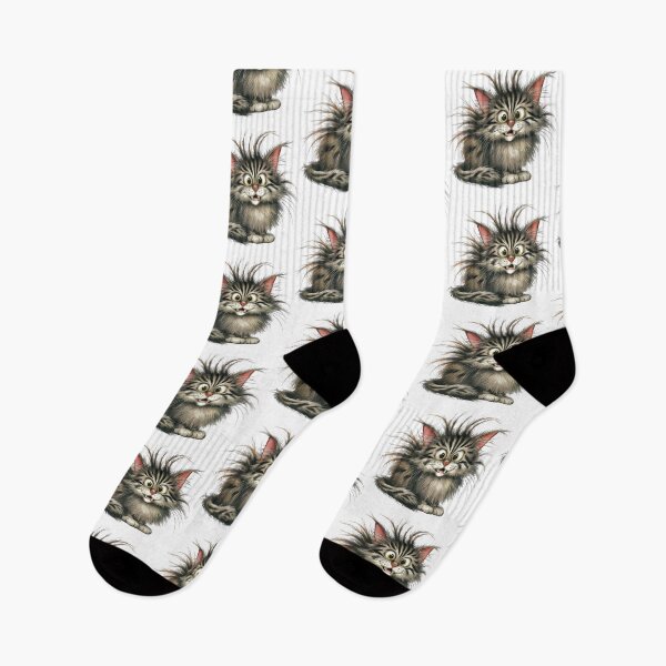 Aperçu de l'œuvre Chat effrayé drôle avec fourrure ébouriffée créée et vendue par MagelliShop.