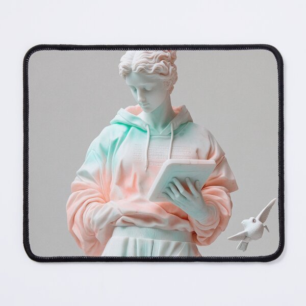Item preview, Modern Marble Goddess Statue with Hoodie and Tablet designed and sold by weirdfishes123.
