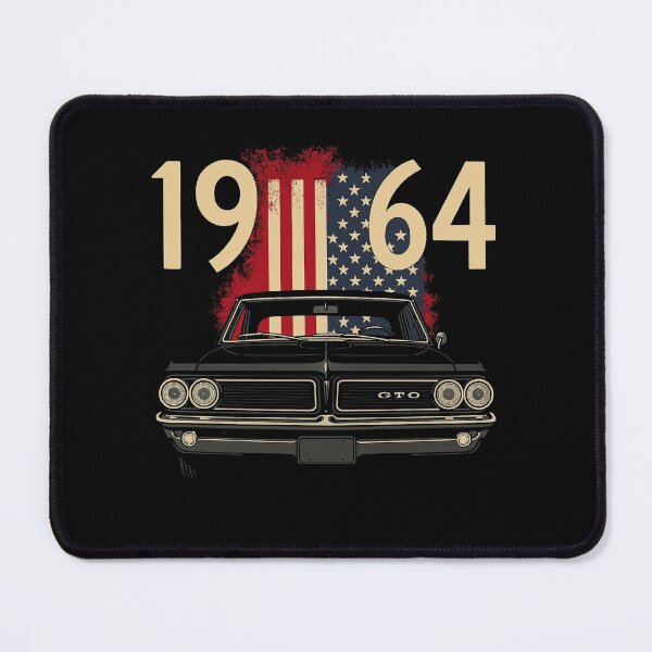 Item preview, 1964 Pontiac GTO Muscle Car American Flag Art – Retro Front View USA Patriotic Design designed and sold by TheArtOfCar.