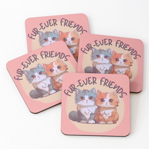 Item preview, Fur-ever Friends – Cute Cat Friendship Illustration for Pet Lovers designed and sold by Mooncha36.