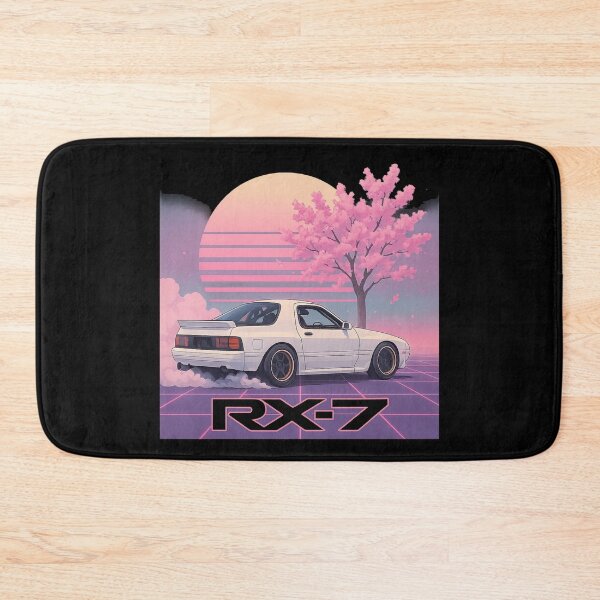 Item preview, Retro RX-7 FC3S Vaporwave Drift Art – Cherry Blossom Neon Sunset Illustration designed and sold by TheArtOfCar.