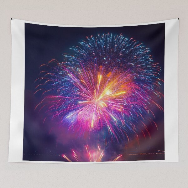 Item preview, Single Fireworks at moon night designed and sold by Design your dreams.