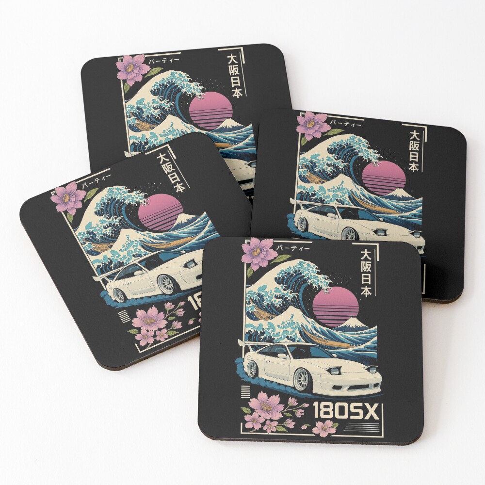 Japanese Car Coasters Rare Nissan Cube Drink Coaster Set Vintage