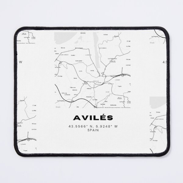 Item preview, Avilés Map Poster – Monochrome Asturias Wall Art designed and sold by RM-Journey.