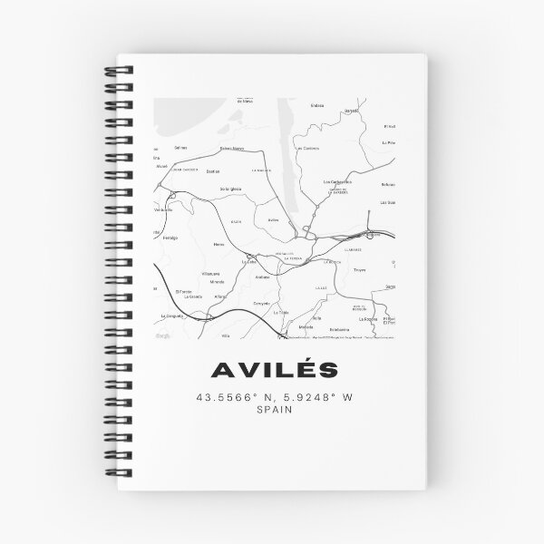 Item preview, Avilés Map Poster – Monochrome Asturias Wall Art designed and sold by RM-Journey.