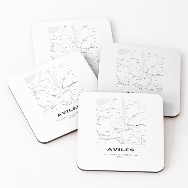 Item preview, Avilés Map Poster – Monochrome Asturias Wall Art designed and sold by RM-Journey.
