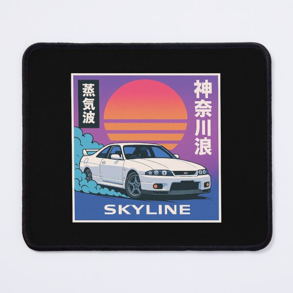Item preview, Vaporwave Nissan Skyline R33 GT-R Drift Art – Retro Japanese Sunset Design designed and sold by TheArtOfCar.