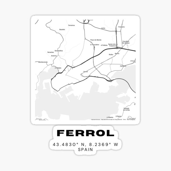 Item preview, Impresión del mapa minimalista de Ferrol – Póster de la ciudad costera de Galicia designed and sold by RM-Journey.