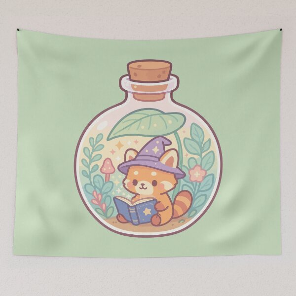 Item preview, Kawaii Red Panda Reading Book Pastel Goth designed and sold by TomFrontierArt.