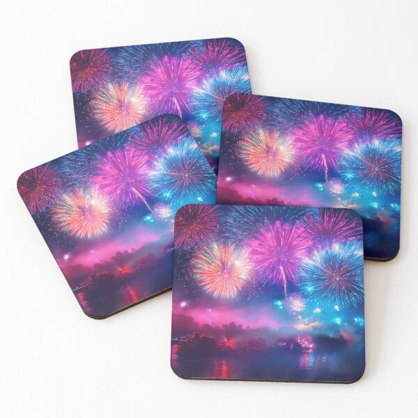 Item preview, Fireworks at night over a river designed and sold by Design your dreams.