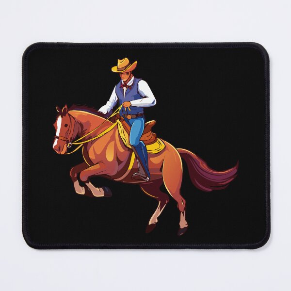 Item preview, Bronco, Bucking horse with the man, Rodeo cowboy rider sitting on a wild horse mustang, galloping cowboys on horseback at a rodeo designed and sold by Danler.