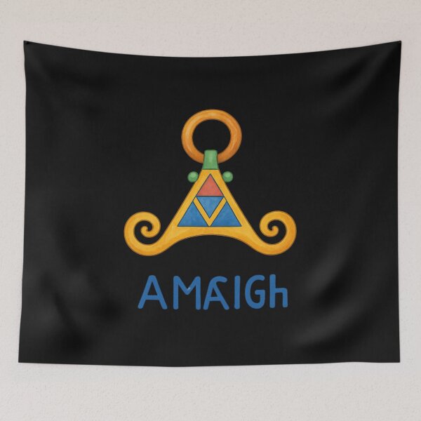 Item preview, Amazigh Fibula with Tifinagh Art – Watercolor Style designed and sold by ALITOPRINCE.